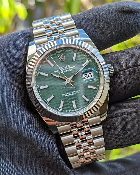 rolex datejust 41 green face|rolex datejust 41 for sale.